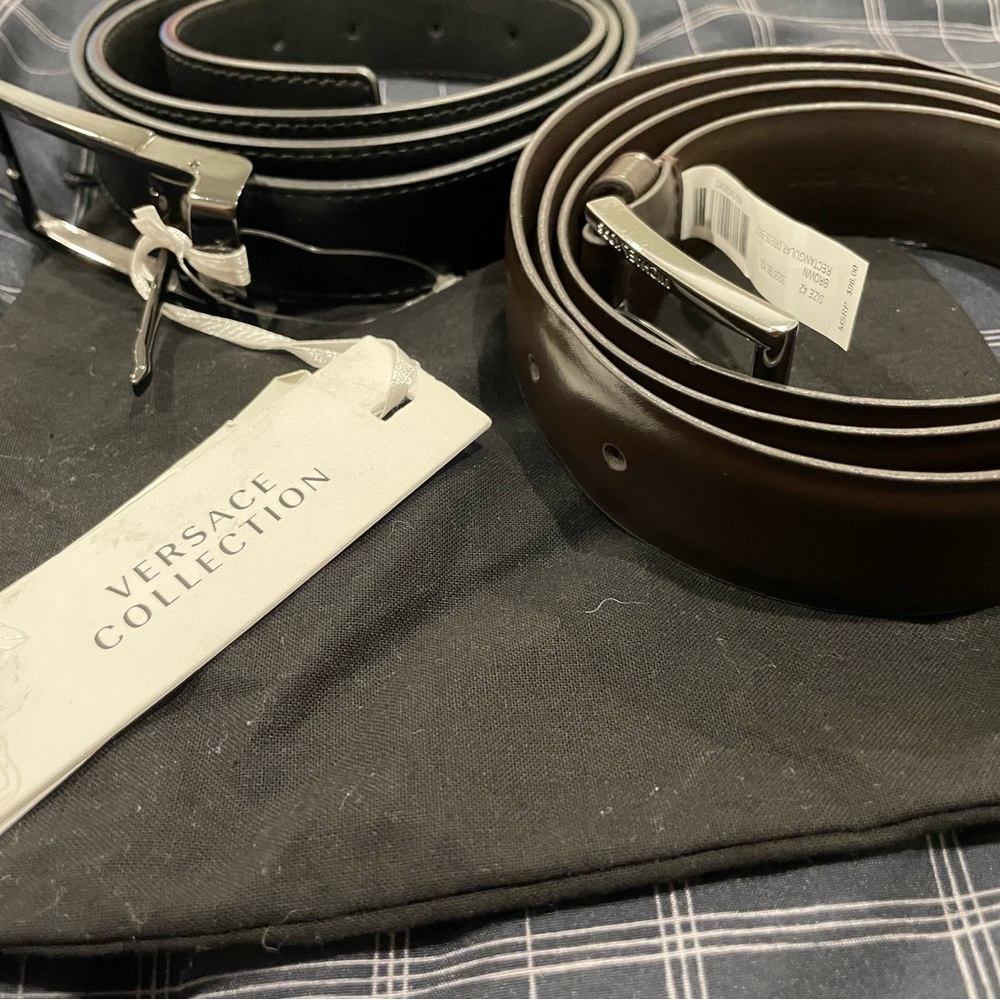 50% off NEW combo (Black Versace & Brown Michael Kors belt size 42-44’ @ $100)